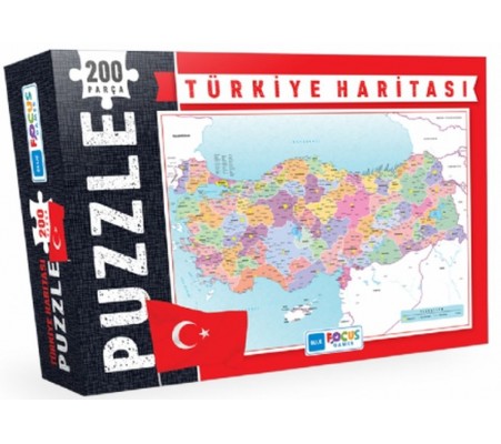 Blue Focus Türkiye Haritası - Puzzle 200 Parça