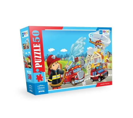 Blue Focus Fireman (İtfaiyec) - Puzzle 50 Parça