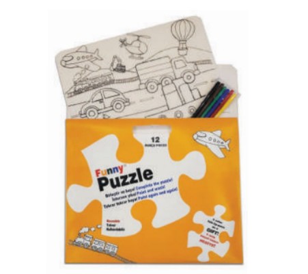 Funny Mat Puzzle - Taşıtlar 30x40cm