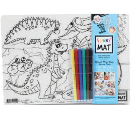 Funny Mat - Uzay Ve Dinozorlar 6'Lı Kalem Hediyeli 25 x 35 cm