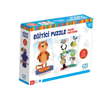 Eğitici Puzzle - Neşeli Hayvanlar