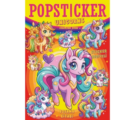 Unicorns Boyama Kitabı Popsticker