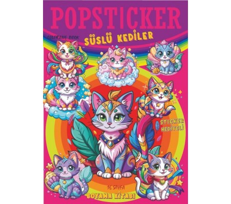 Süslü Köpekler  Boyama Kitabı Popsticker