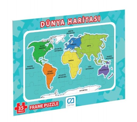 Dünya Haritası Frame Puzzle-35