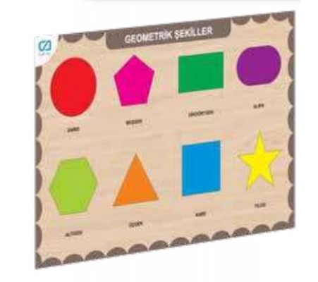 Ahşap Geometrik Şekiller Eğitici Set