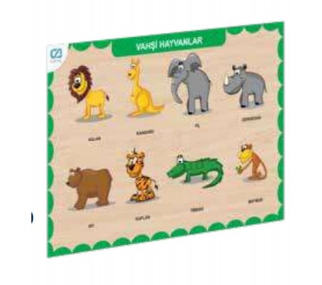 Ahşap Vahşi Hayvanlar Eğitici Set