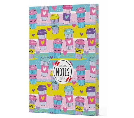 Kahve 10 - Yan Boyamalı Çizgili Defter
