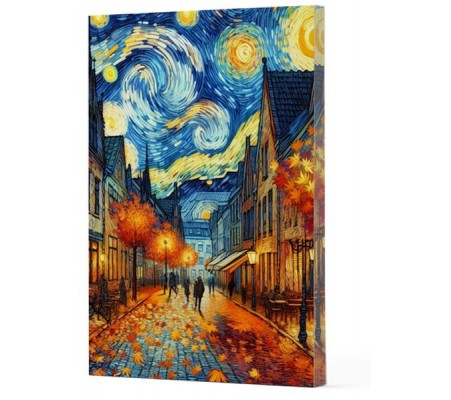 Van Gogh 3 - Sokak Çizgili Yan Boyamalı Defter