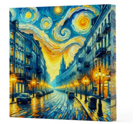 Van Gogh 6 Sokak - Çizgisiz Yan Boyamalı Defter
