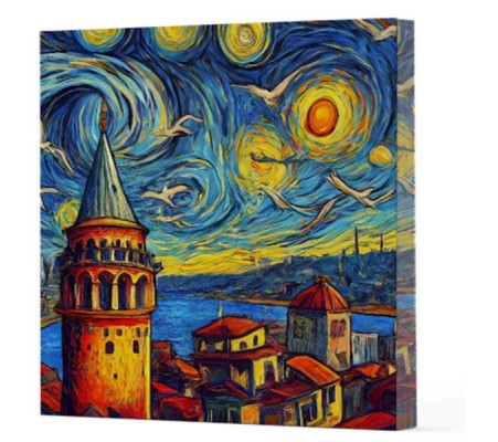 Van Gogh 5 Galata - Çizgisiz Yan Boyamalı Defter