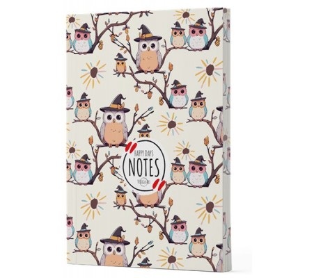 Baykuş 7 - Yan Boyamalı Çizgili Defter