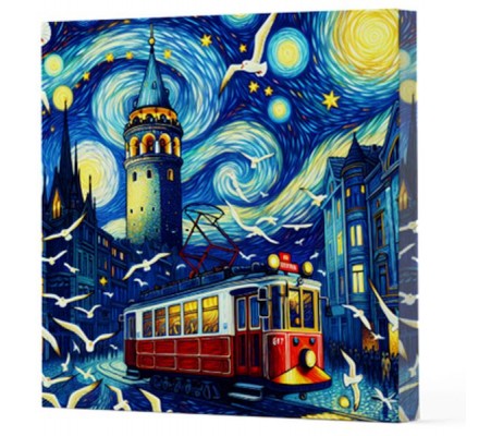 Van Gogh 1 Galata - Çizgisiz Yan Boyamalı Defter