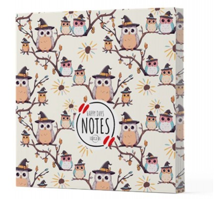 Baykuş 7 - Çizgisiz Yan Boyamalı Defter