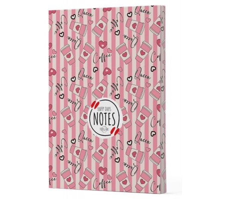 Kahve 8 - Yan Boyamalı Çizgili Defter