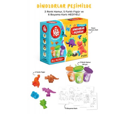 Dinozorlar Peşimizde Oyun Hamuru Seti (14 Parça - 348 Gr)