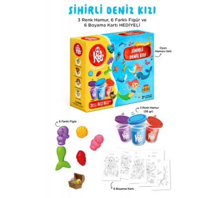 Sihirli Deniz Kızı Oyun Hamuru Seti (15 Parça - 344 Gr)