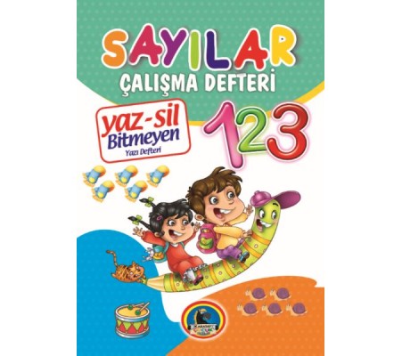 Yaz-Sil Sayılar Bitmeyen Yazı Defteri+Tahta Kalemi