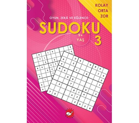 Oyun, Zeka ve Eğlence: Sudoku 3 Kolay, Orta, Zor (9+ Yaş)