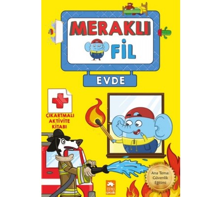 Meraklı Fil-Evde-Çıkartmalı Aktivite Kitabı