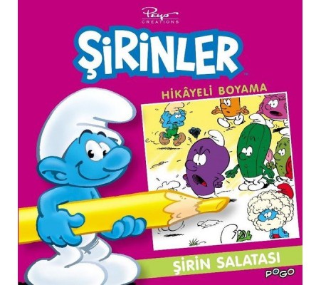 Şirin Salatası Hikayeli Boyama - Şirinler Şirin Salatası Hikayeli Boyama - Şirinler