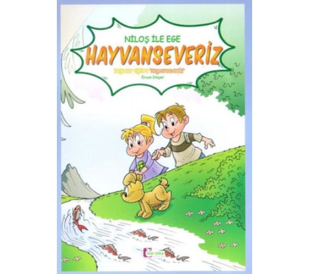 Niloş İle Ege - Hayvan Severiz 35*50 Kuşe Kağıt - Renkli Hikaye
