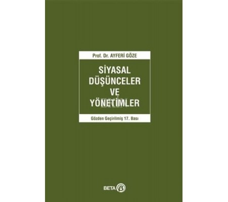 Siyasal Düşünceler ve Yönetimler Siyasal Düşünceler ve Yönetimler
