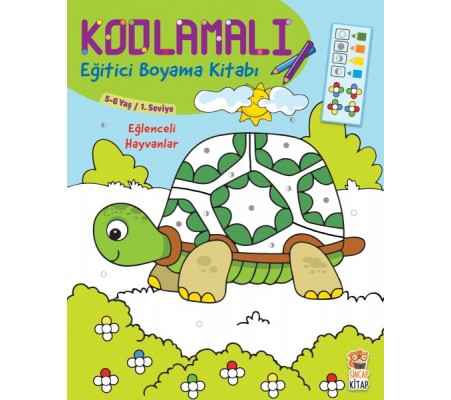 Kodlamalı Eğitici Boyama Kitabı - Eğlenceli Hayvanlar