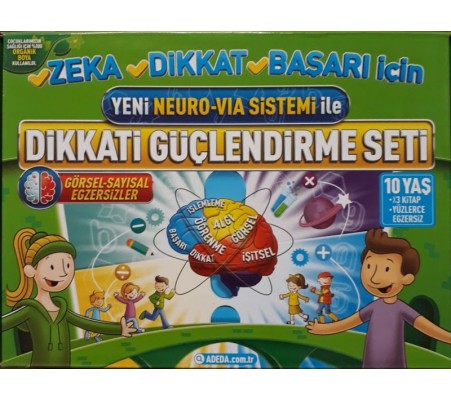 Yeni Neuro-Via Sistemi ile Dikkati Güçlendirme Seti 10 Yaş (3 Kitap Kutulu)