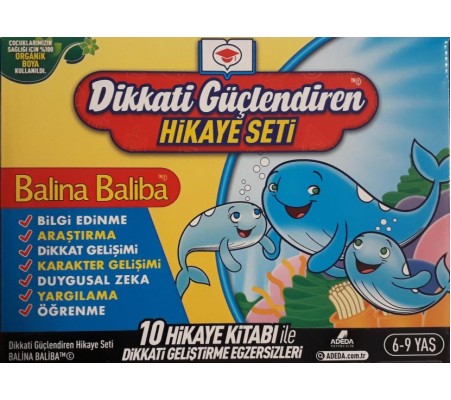 Dikkat Güçlendiren Hikaye Seti - Balina Baba (Kutulu 10 Kitap) (6-9 Yaş)