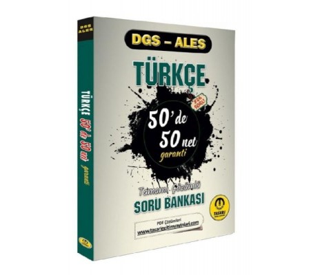 Tasarı DGS ALES Türkçe 50 de 50 Net Garanti Soru Bankası