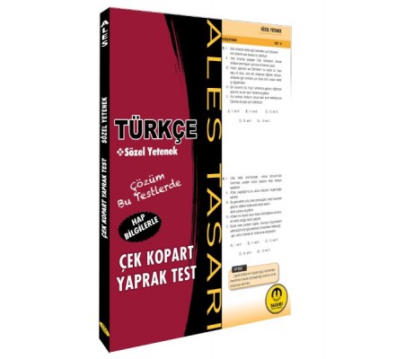 Tasarı ALES Türkçe Sözel Yetenek Yaprak Test Çek Kopart