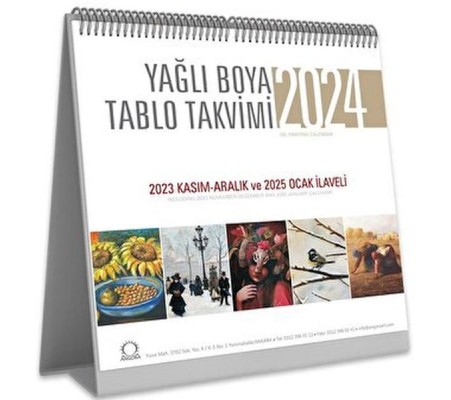 Yağlı Boya Tablo Takvimi 2024 Masa Takvimi