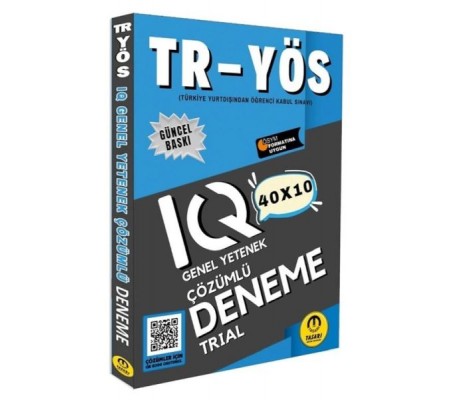 Tasarı 2025 TR YÖS IQ 40X10 Çözümlü Deneme