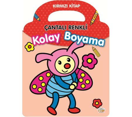 Çantalı Renkli Kolay Boyama- Kırmızı Kitap