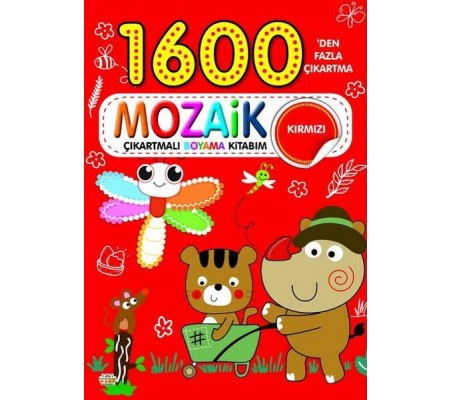 1600 Mozaik Çıkartmalı Boyama Kitabım Kırmızı