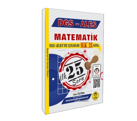 Tasarı Yayınları DGS ALES Matematik İlk 25 Çıkacak Soru Çözümlü