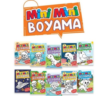 Mini Mini Boyama Kitabı Büyük Boy (10 Çeşit - 50 Kitap)