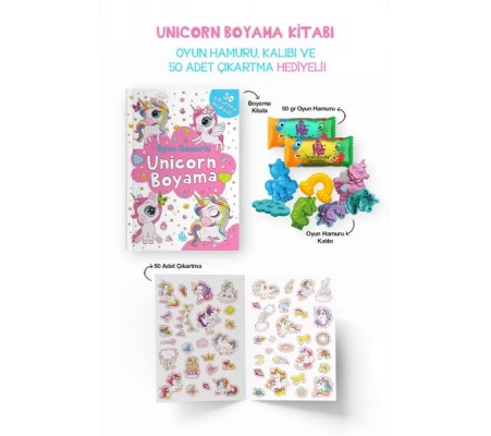 Unicorn Boyama Kitabı - Oyun Hamurlu - 3 Yaş Unicorn Boyama Kitabı - Oyun Hamurlu - 3 Yaş