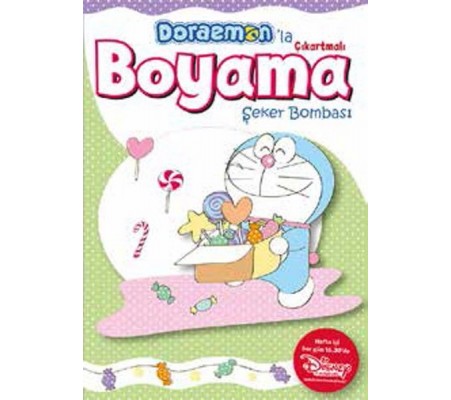 Doraemonla Çıkartmalı Boyama Şeker Bombası Doraemonla Çıkartmalı Boyama Şeker Bombası