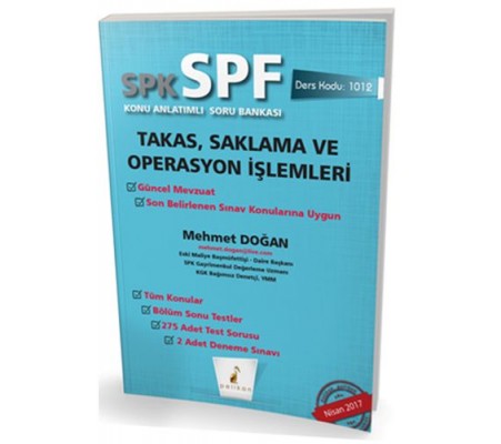 SPK-SPF Takas, Saklama ve Operasyon İşlemleri Konu Anlatımlı Soru Bankası