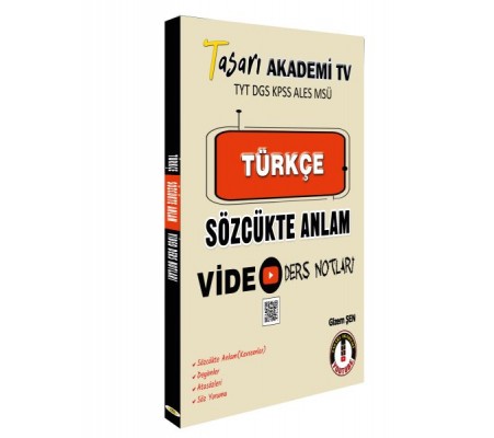 Tasarı DGS Türkçe Sözcükte Anlam Video Ders Notları